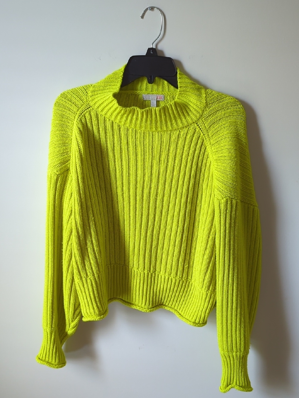 GB girls Neon Lime Ribbed Turtleneck Sweater